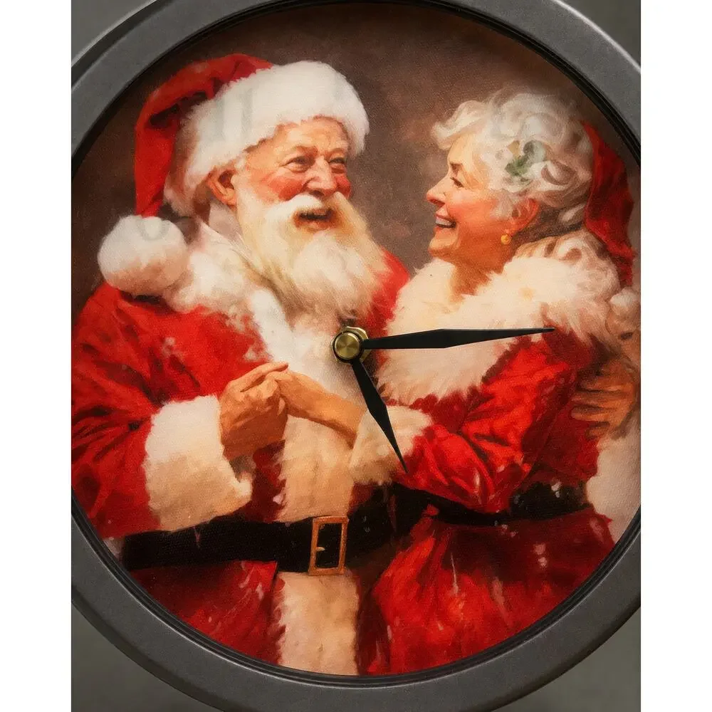 Rae Dunn Christmas Santa Clock 8” Easel Tabletop Hand Altered Holiday Decor